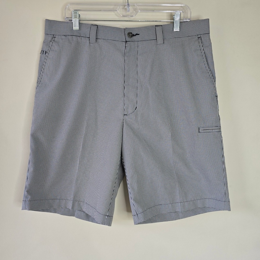 Pro Tour Mens Black White‎ Gingham Golf Shorts Size 36 Side Zip Pocket